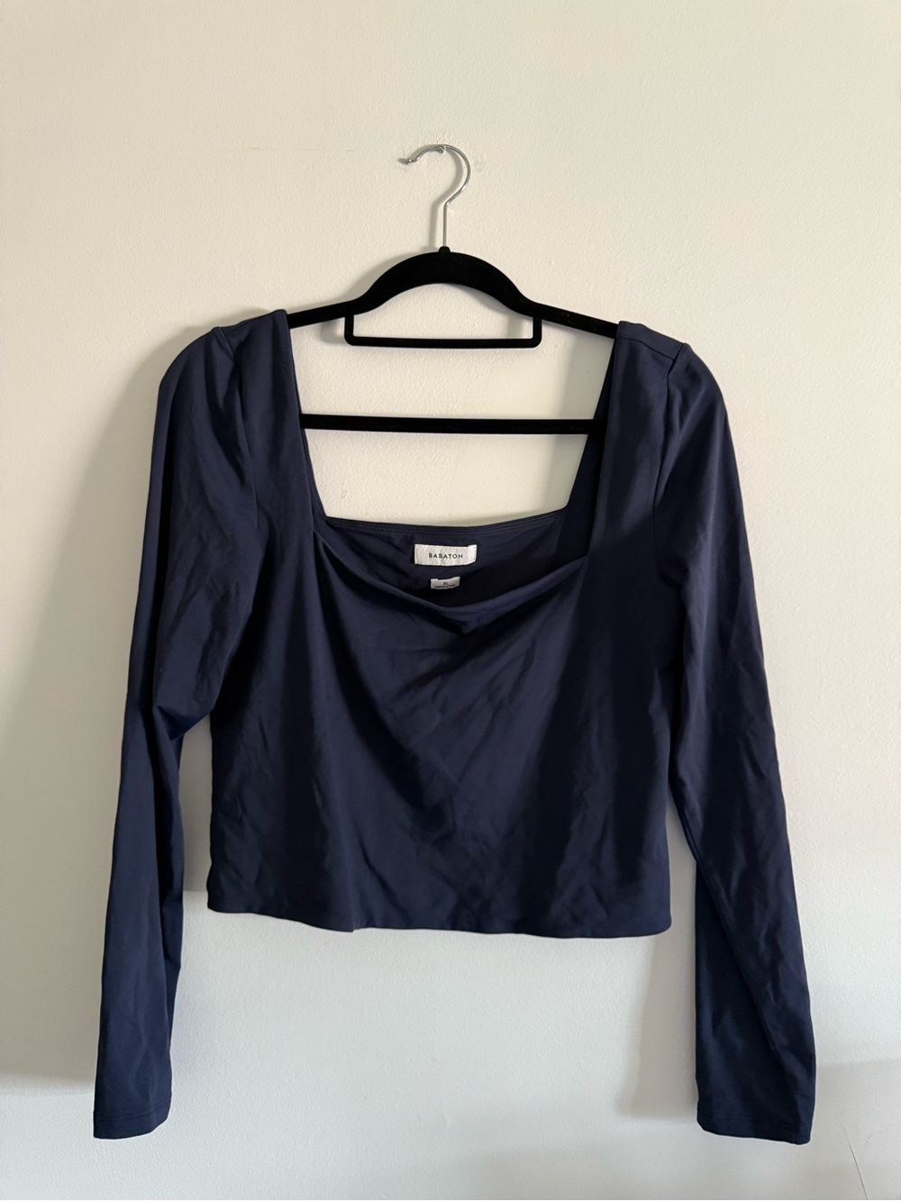 Babaton Contour Navy Square-Neck Long Sleeve Top size XL
